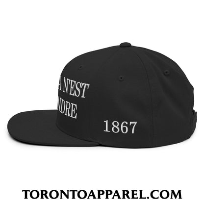 Le Canada N’est Pas À Vendre 1867 Flag Embroidered Flat Brim Bill Snapback Hat - Toronto Apparel