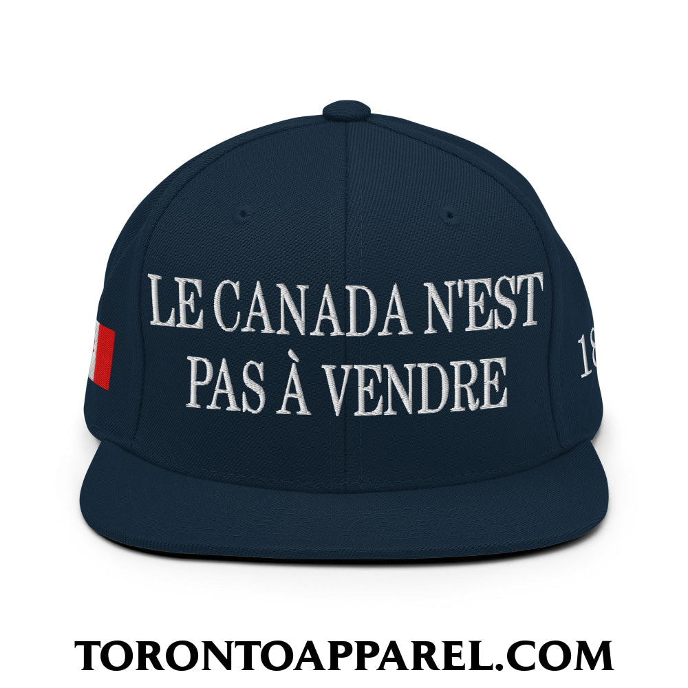 Le Canada N’est Pas À Vendre 1867 Flag Embroidered Flat Brim Bill Snapback Hat - Toronto Apparel