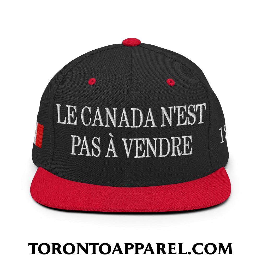 Le Canada N’est Pas À Vendre 1867 Flag Embroidered Flat Brim Bill Snapback Hat - Toronto Apparel