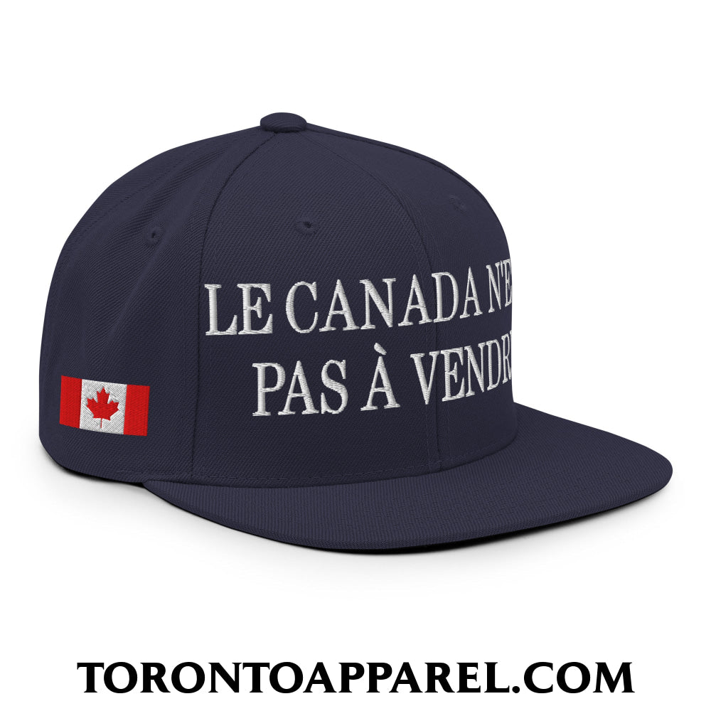 Le Canada N’est Pas À Vendre 1867 Flag Embroidered Flat Brim Bill Snapback Hat - Toronto Apparel