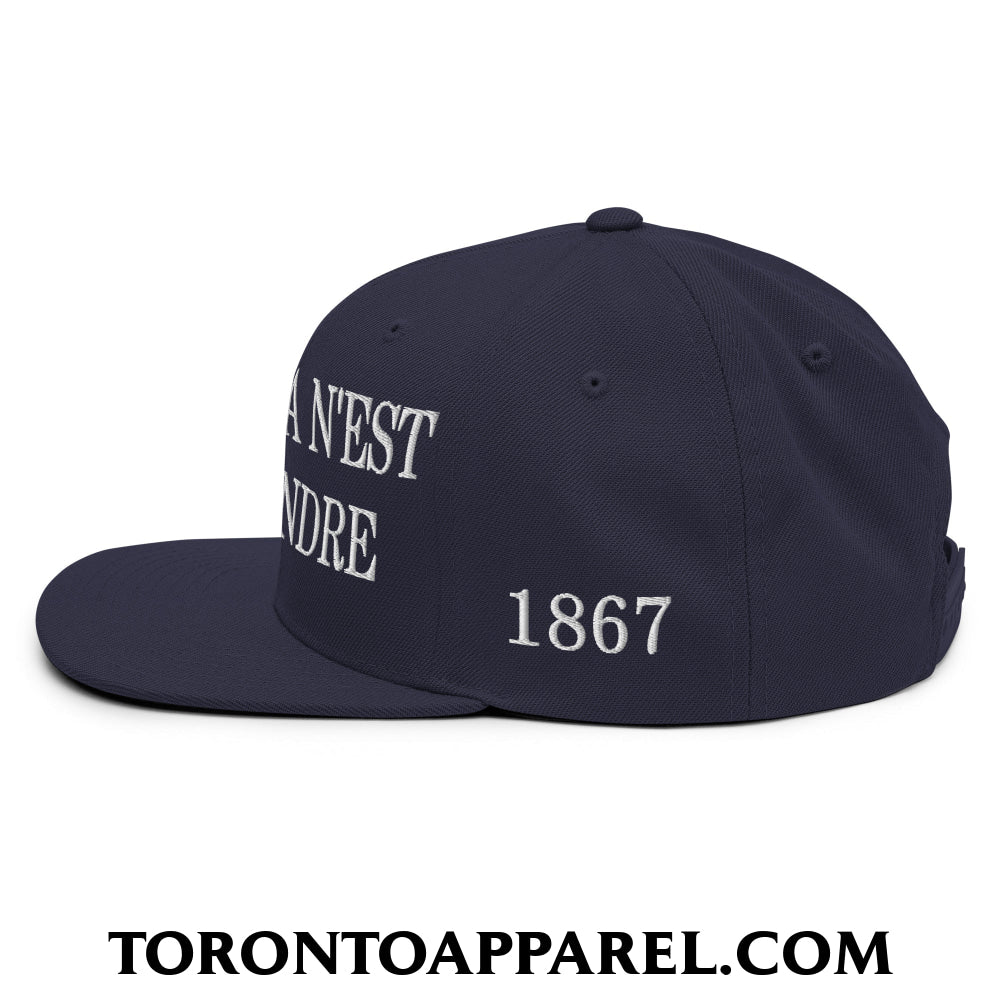 Le Canada N’est Pas À Vendre 1867 Flag Embroidered Flat Brim Bill Snapback Hat - Toronto Apparel
