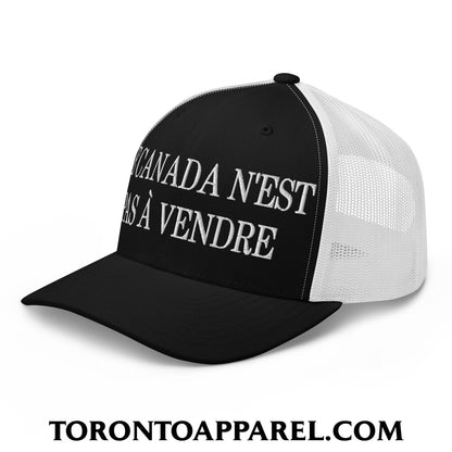 Le Canada N’est Pas À Vendre Embroidered Mesh Trucker Hat - Toronto Apparel