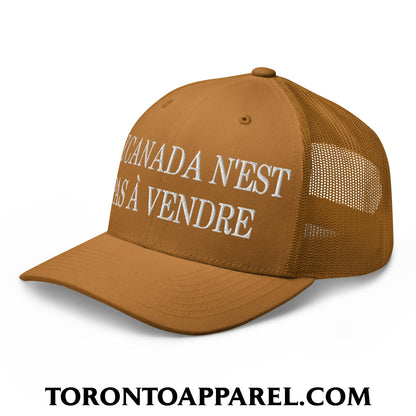 Le Canada N’est Pas À Vendre Embroidered Mesh Trucker Hat - Toronto Apparel