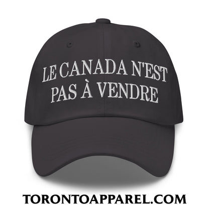 Le Canada N’est Pas À Vendre Embroidered Unstructured Dad Hat - Dark Grey - Toronto Apparel