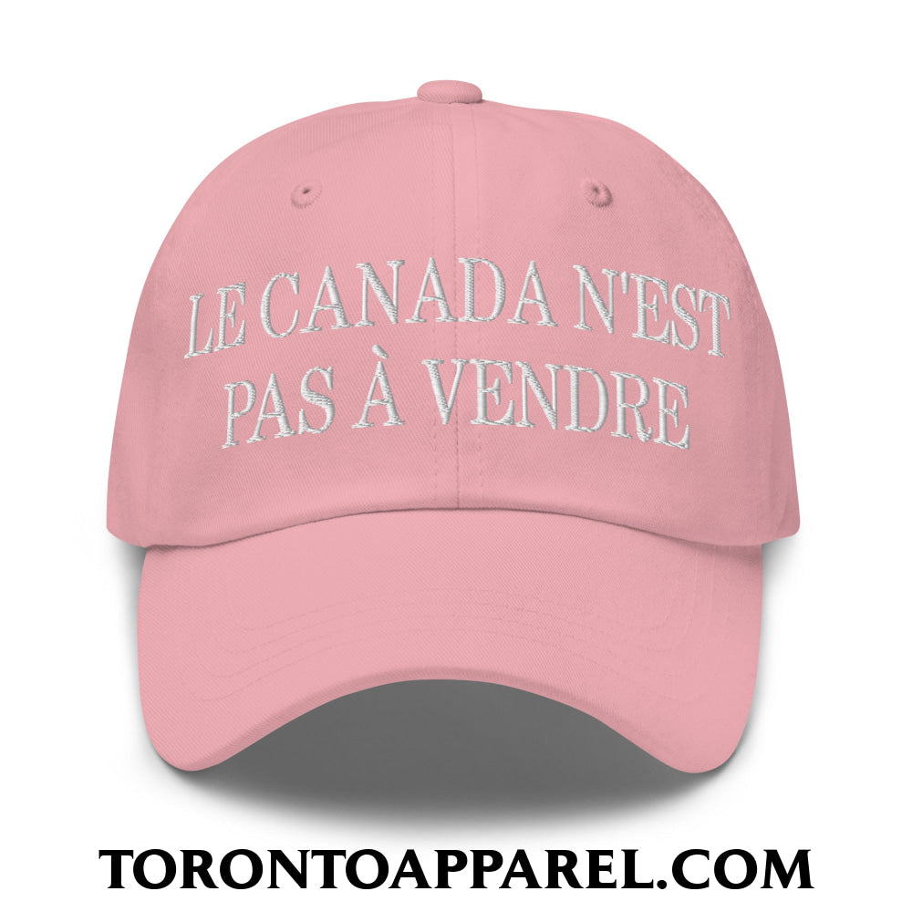 Le Canada N’est Pas À Vendre Embroidered Unstructured Dad Hat - Pink - Toronto Apparel