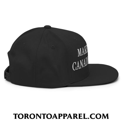 Make Whisky Canadian Again Embroidered Flat Brim Bill Snapback Hat - Toronto Apparel