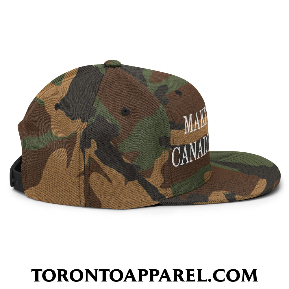 Make Whisky Canadian Again Embroidered Flat Brim Bill Snapback Hat - Toronto Apparel