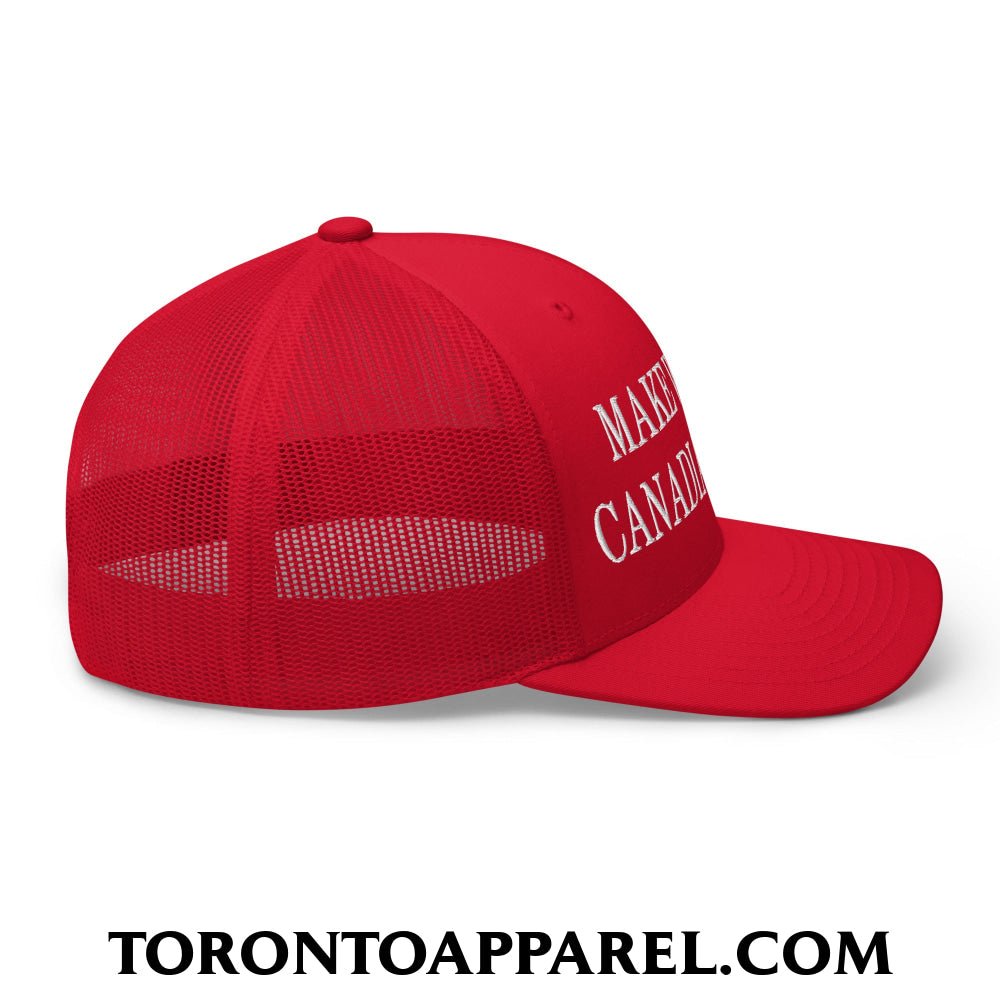 Make Whisky Canadian Again Embroidered Mesh Trucker Hat - Toronto Apparel