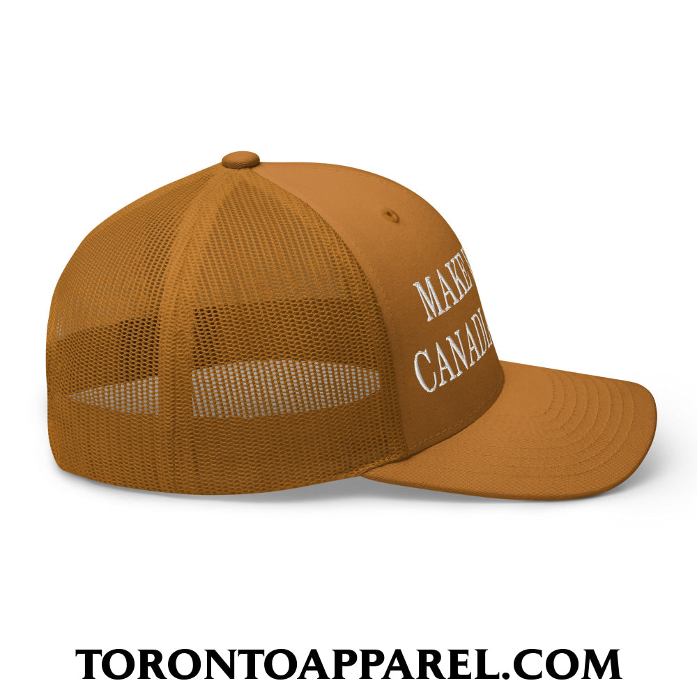 Make Whisky Canadian Again Embroidered Mesh Trucker Hat - Toronto Apparel