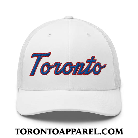 Toronto Baseball Classic Sports Script Embroidered Mesh Trucker Hat - Toronto Apparel