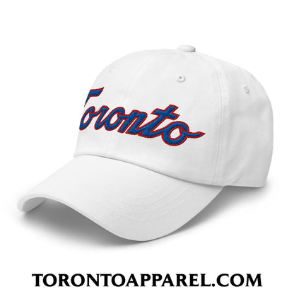 Toronto Baseball Classic Sports Script Embroidered Unstructured Dad Hat - Toronto Apparel