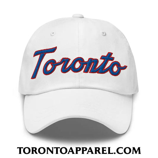 Toronto Baseball Classic Sports Script Embroidered Unstructured Dad Hat - Toronto Apparel