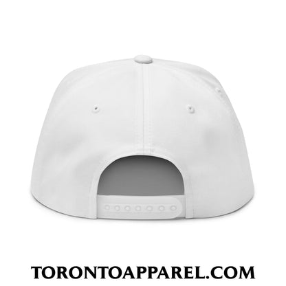 Toronto Baseball Vintage Sports Script Embroidered Flat Brim Bill 5 Panel Snapback Hat - Toronto Apparel