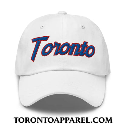 Toronto Baseball Vintage Sports Script Embroidered Unstructured Dad Hat - Toronto Apparel