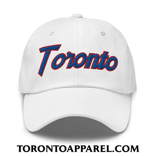 Toronto Baseball Vintage Sports Script Embroidered Unstructured Dad Hat - Toronto Apparel