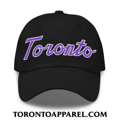 Toronto Basketball Classic Sports Script Embroidered Unstructured Dad Hat Purple / White - Black - Toronto Apparel