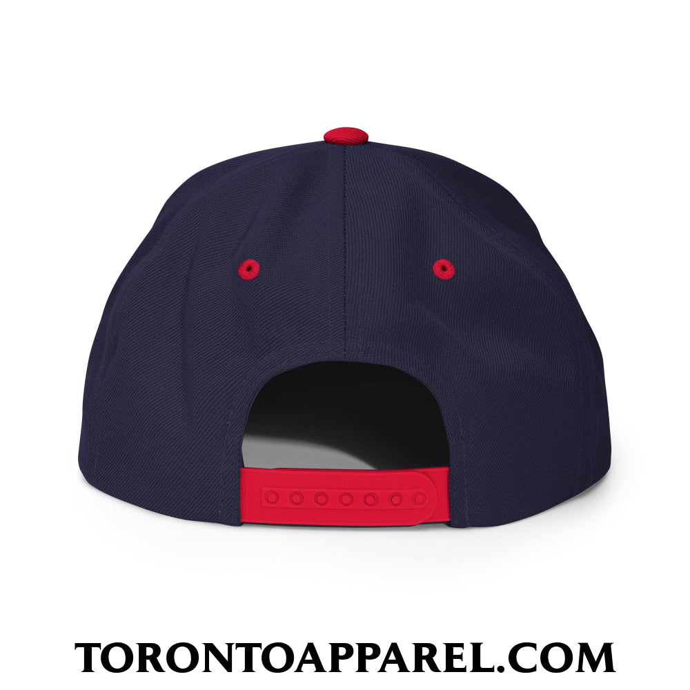 Toronto Classic Sports Script Embroidered Flat Brim Bill Snapback Hat - Toronto Apparel