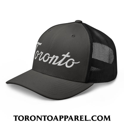 Toronto Classic Sports Script Embroidered Mesh Trucker Hat - Toronto Apparel