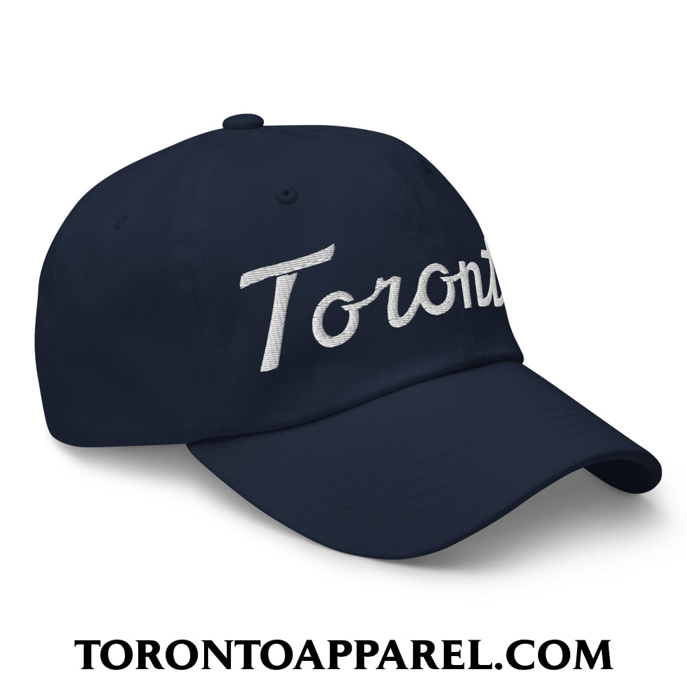 Toronto Classic Sports Script Embroidered Unstructured Dad Hat - Toronto Apparel