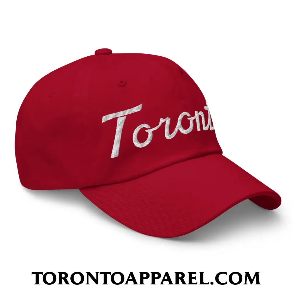 Toronto Classic Sports Script Embroidered Unstructured Dad Hat - Toronto Apparel