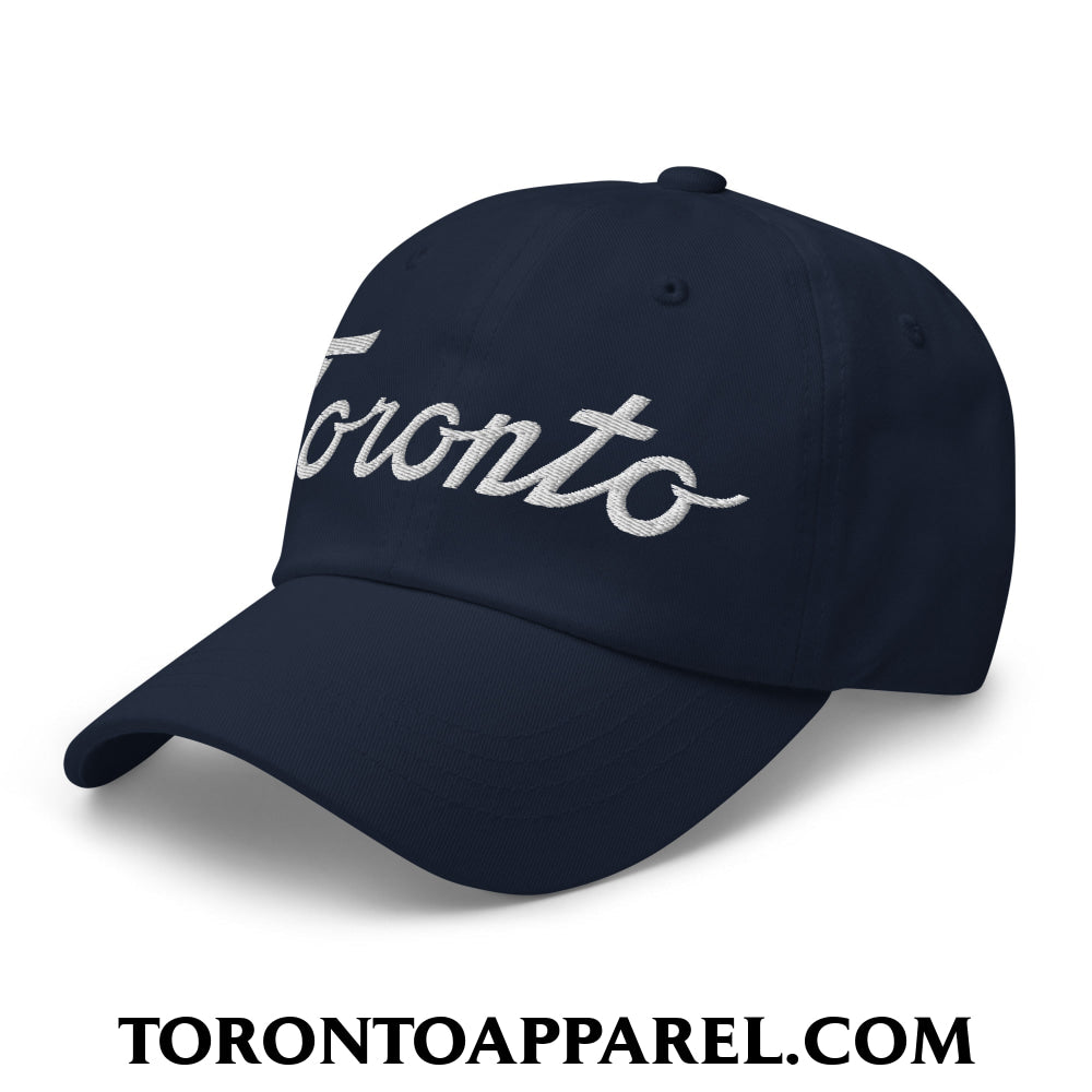 Toronto Classic Sports Script Embroidered Unstructured Dad Hat - Toronto Apparel