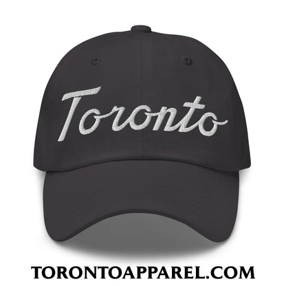 Toronto Classic Sports Script Embroidered Unstructured Dad Hat - Dark Grey - Toronto Apparel