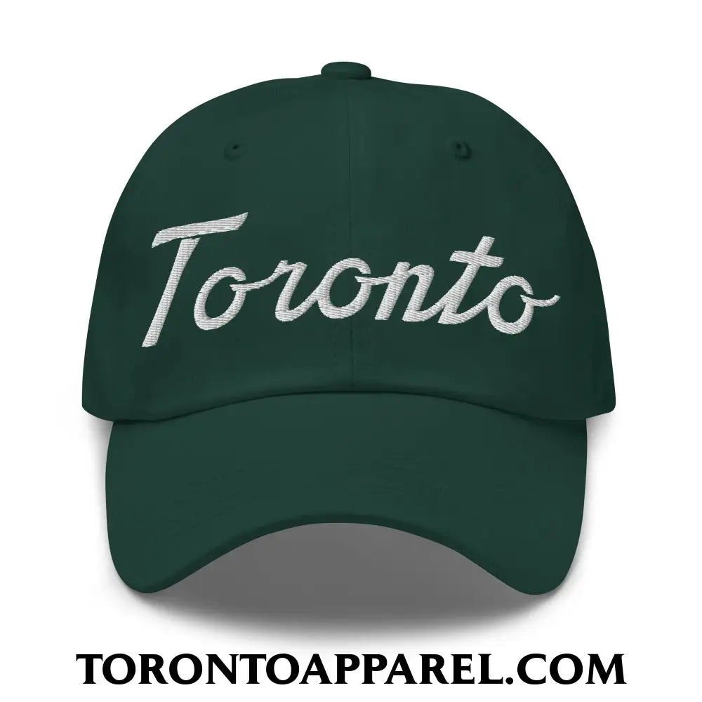 Toronto Classic Sports Script Embroidered Unstructured Dad Hat - Spruce - Toronto Apparel