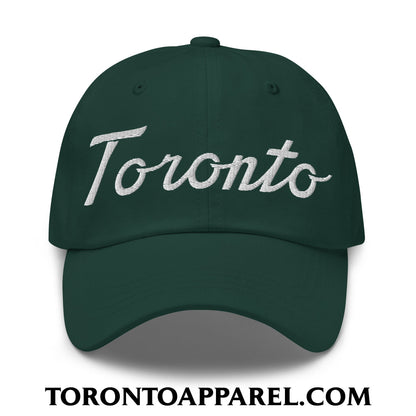 Toronto Classic Sports Script Embroidered Unstructured Dad Hat - Spruce - Toronto Apparel