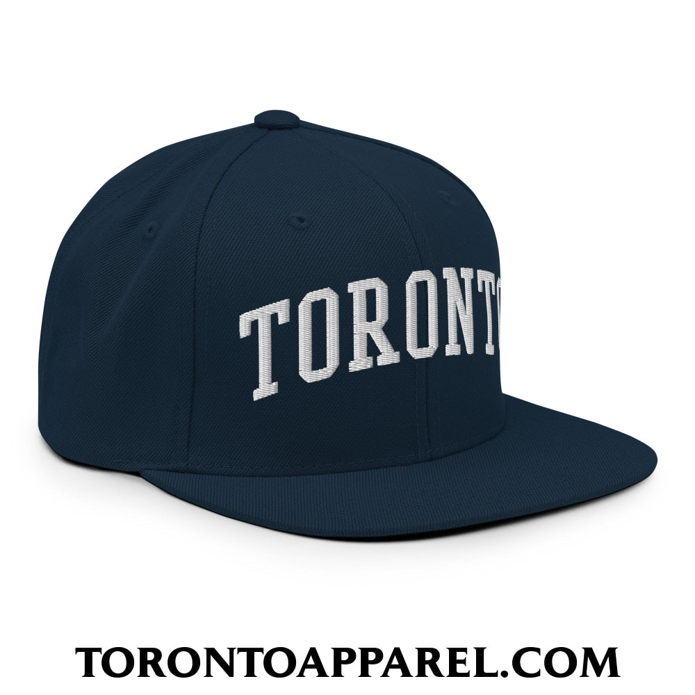 Toronto College Varisty Arch Block Embroidered Flat Brim Bill Snapback Hat - Toronto Apparel