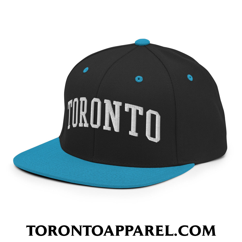 Toronto College Varisty Arch Block Embroidered Flat Brim Bill Snapback Hat - Toronto Apparel