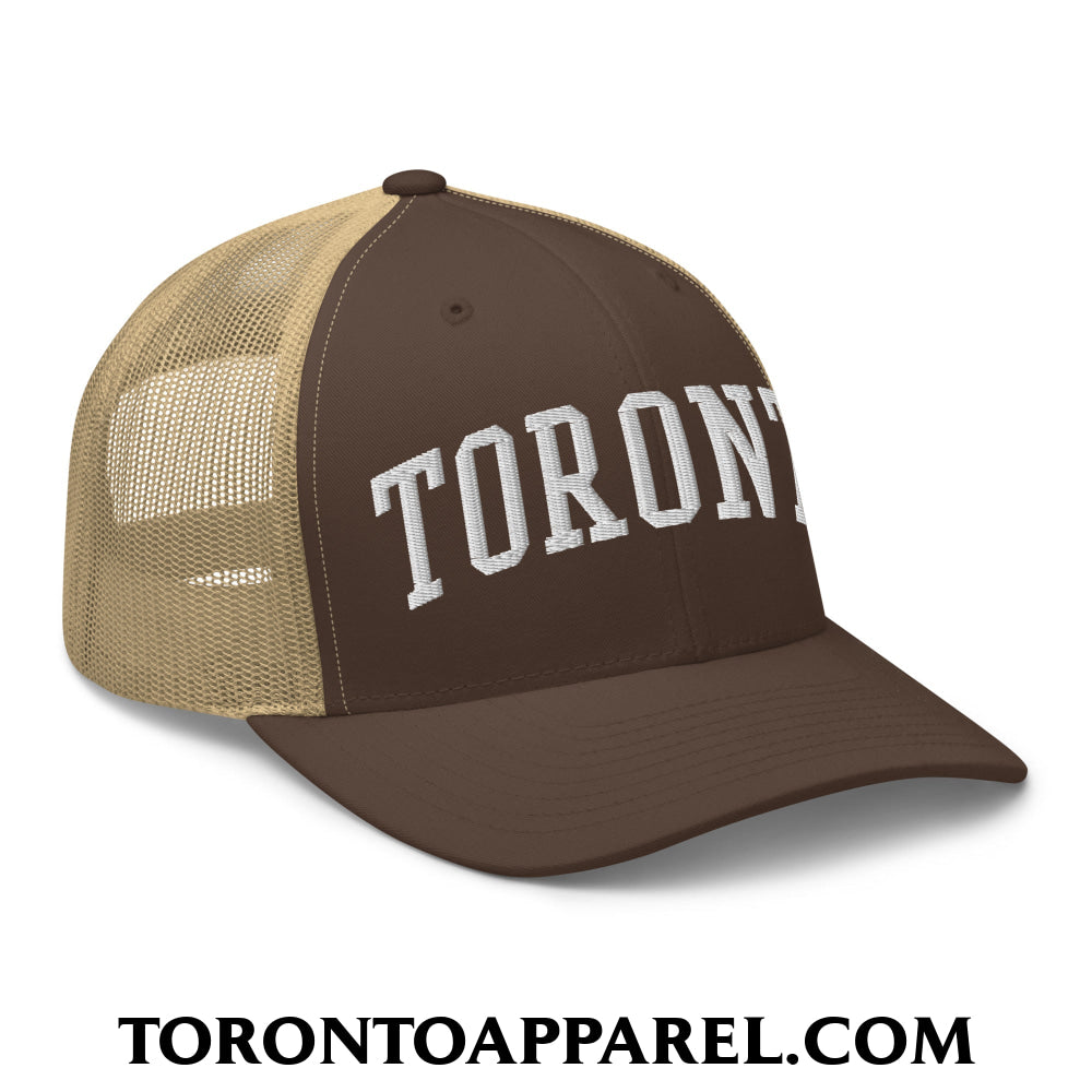 Toronto College Varisty Arch Block Embroidered Mesh Trucker Hat - Toronto Apparel