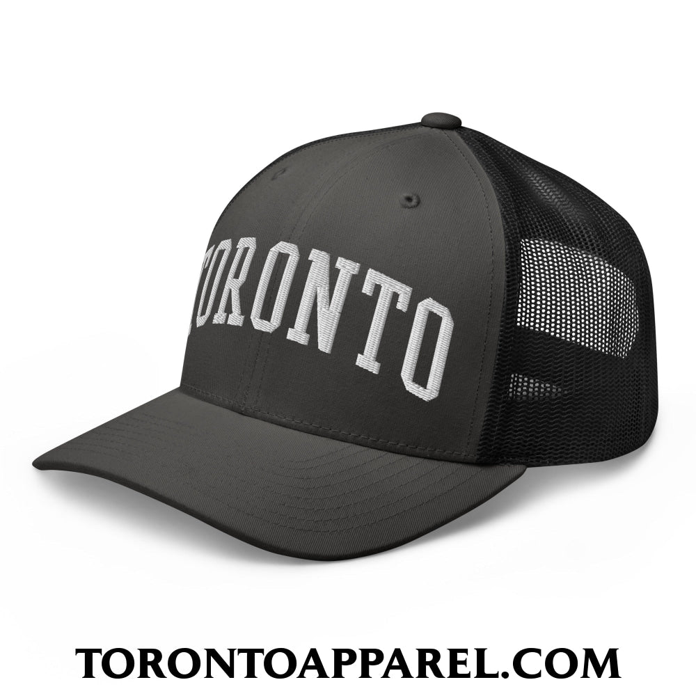 Toronto College Varisty Arch Block Embroidered Mesh Trucker Hat - Toronto Apparel