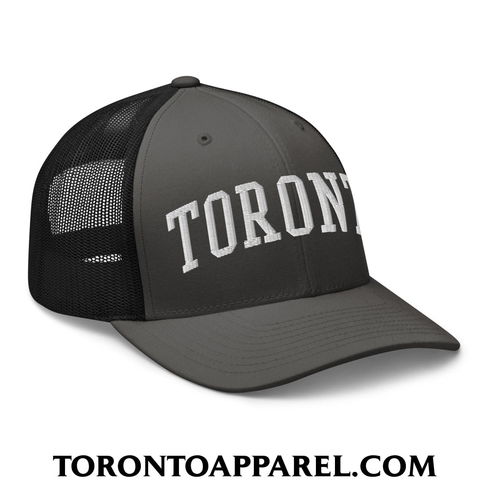 Toronto College Varisty Arch Block Embroidered Mesh Trucker Hat - Toronto Apparel