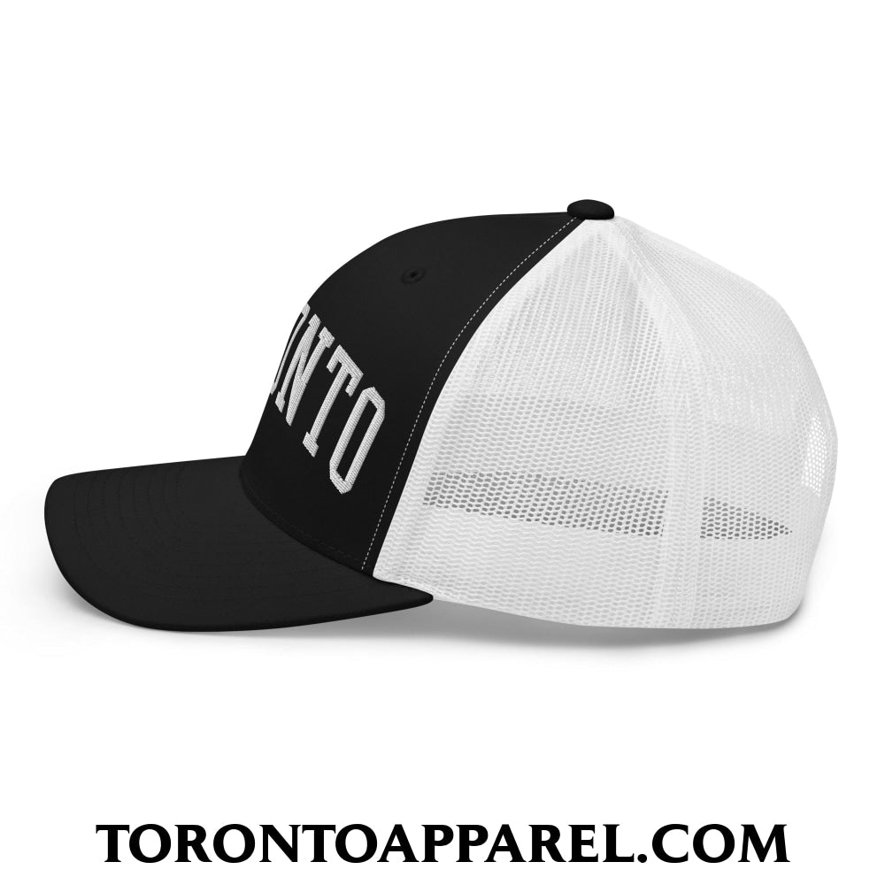 Toronto College Varisty Arch Block Embroidered Mesh Trucker Hat - Toronto Apparel
