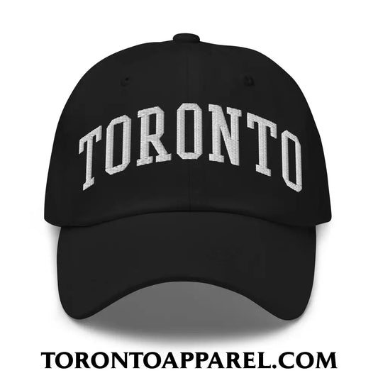 Toronto College Varisty Arch Block Embroidered Unstructured Dad Hat - Black - Toronto Apparel