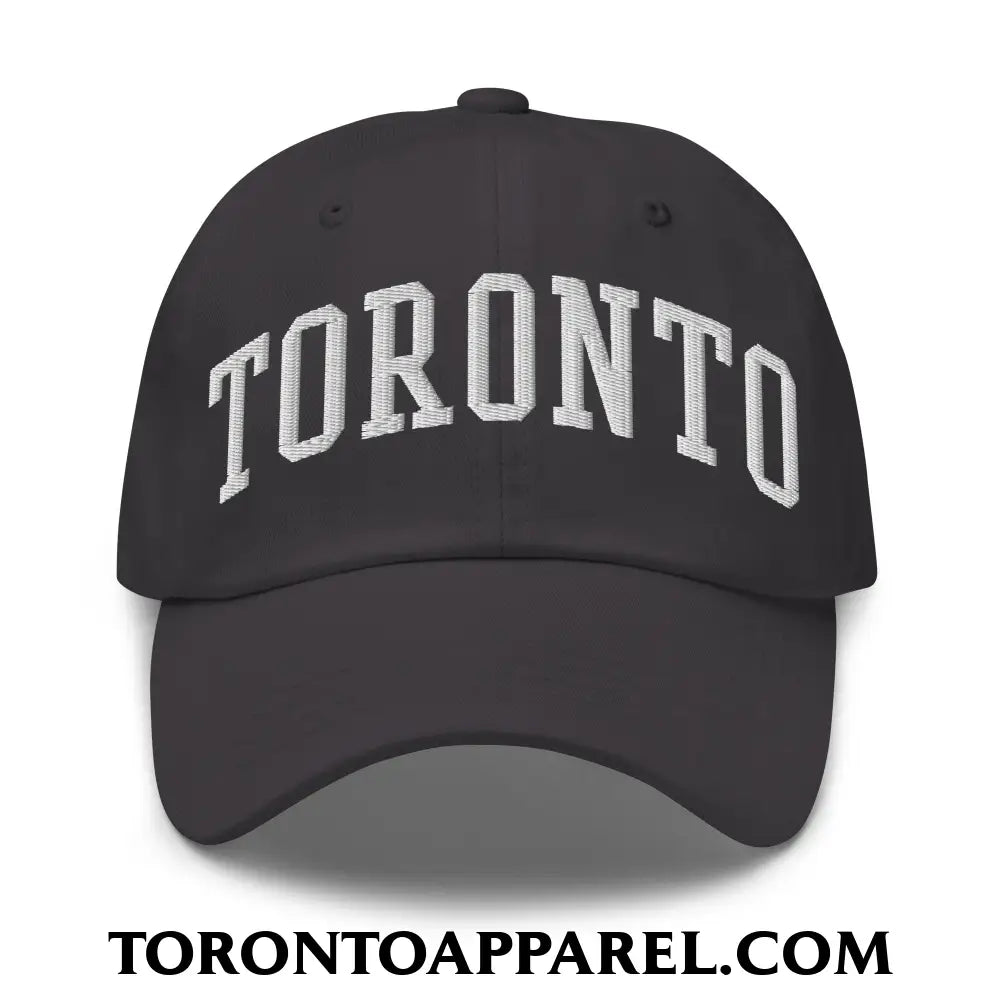 Toronto College Varisty Arch Block Embroidered Unstructured Dad Hat - Dark Grey - Toronto Apparel