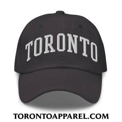 Toronto College Varisty Arch Block Embroidered Unstructured Dad Hat - Dark Grey - Toronto Apparel