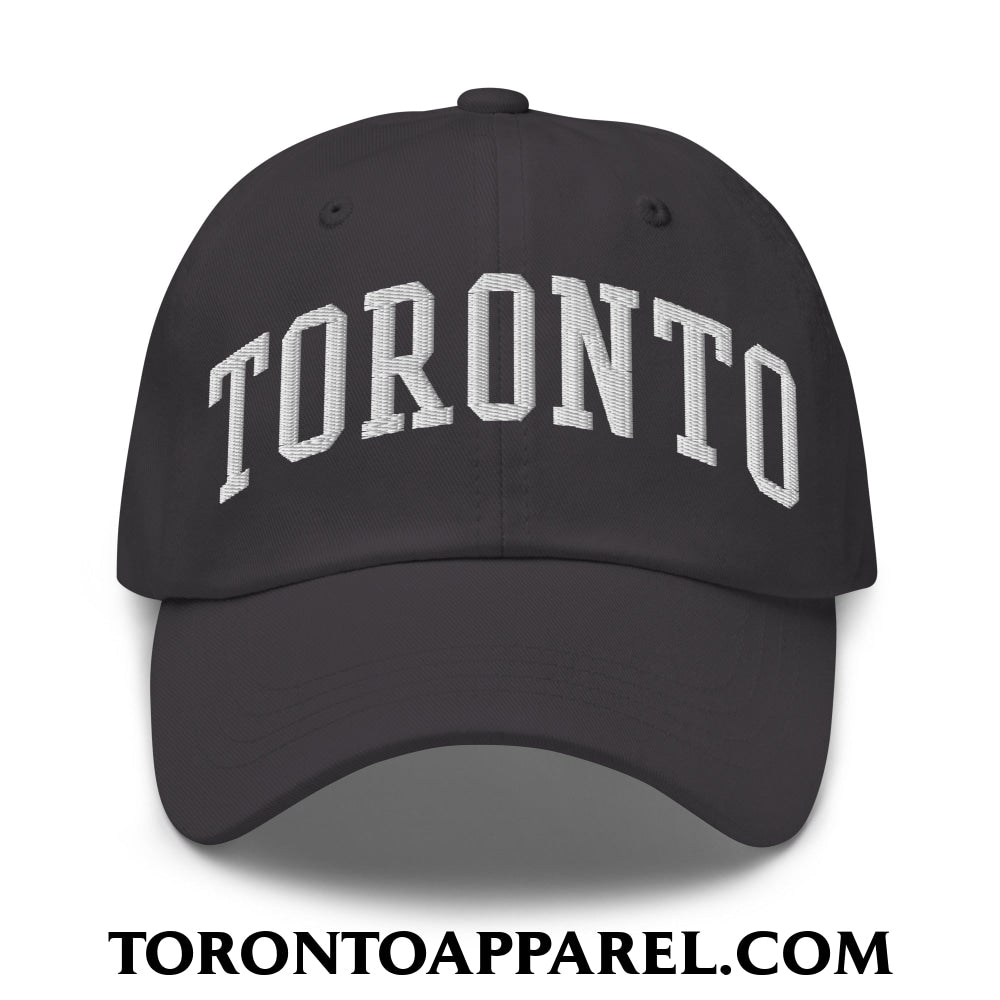 Toronto College Varisty Arch Block Embroidered Unstructured Dad Hat - Dark Grey - Toronto Apparel