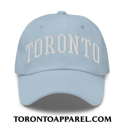Toronto College Varisty Arch Block Embroidered Unstructured Dad Hat - Light Blue - Toronto Apparel