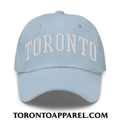 Toronto College Varisty Arch Block Embroidered Unstructured Dad Hat - Light Blue - Toronto Apparel