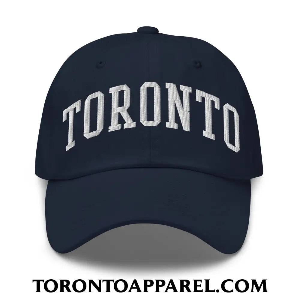 Toronto College Varisty Arch Block Embroidered Unstructured Dad Hat - Navy - Toronto Apparel