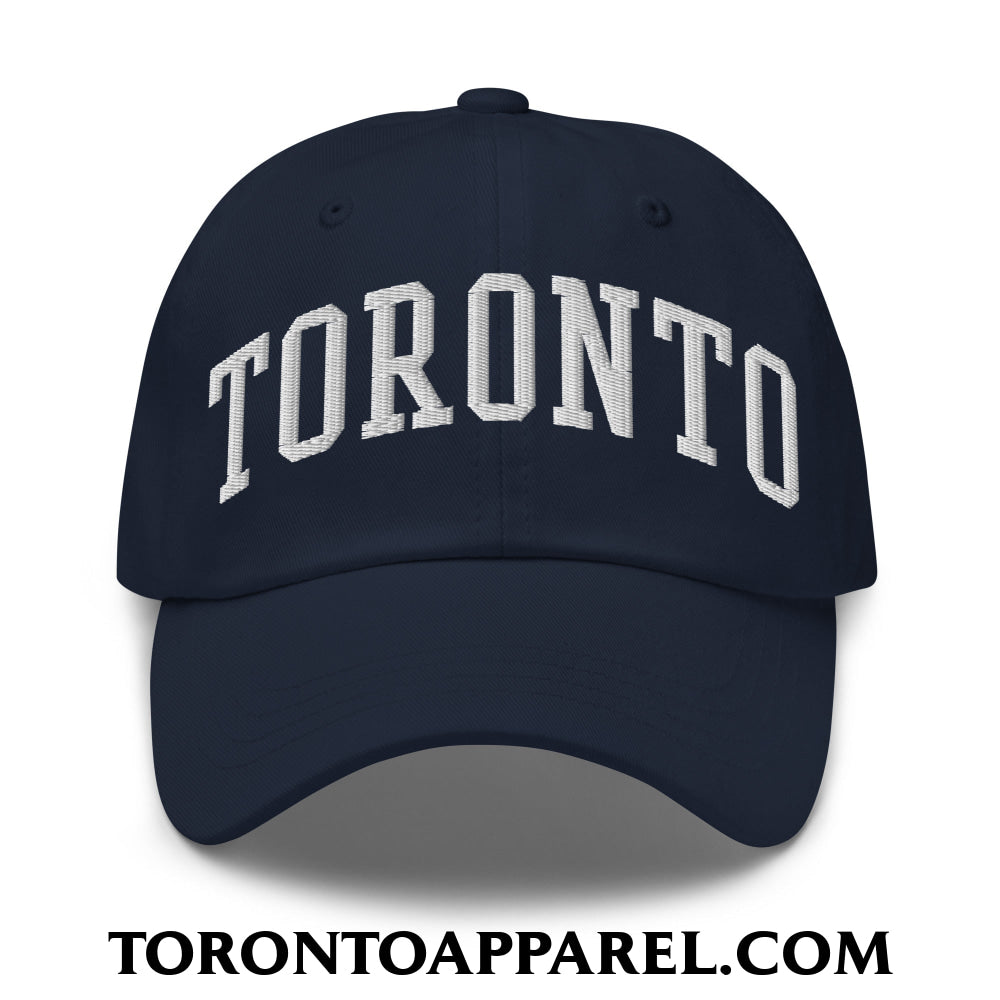 Toronto College Varisty Arch Block Embroidered Unstructured Dad Hat - Navy - Toronto Apparel