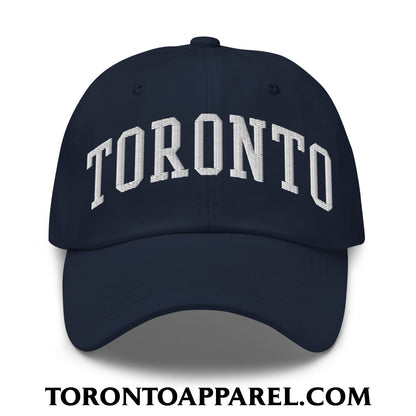 Toronto College Varisty Arch Block Embroidered Unstructured Dad Hat - Navy - Toronto Apparel