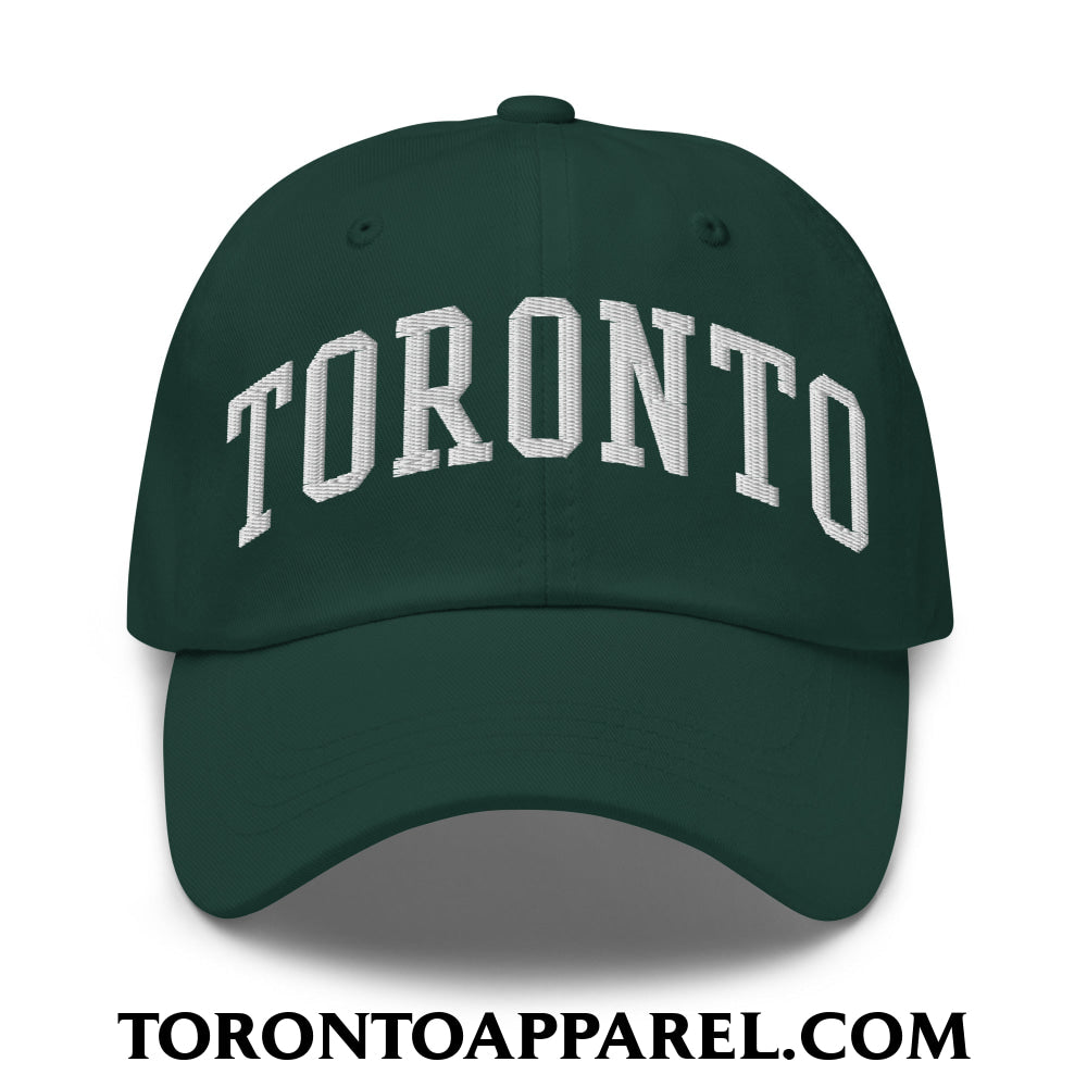 Toronto College Varisty Arch Block Embroidered Unstructured Dad Hat - Spruce - Toronto Apparel