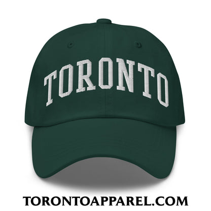 Toronto College Varisty Arch Block Embroidered Unstructured Dad Hat - Spruce - Toronto Apparel
