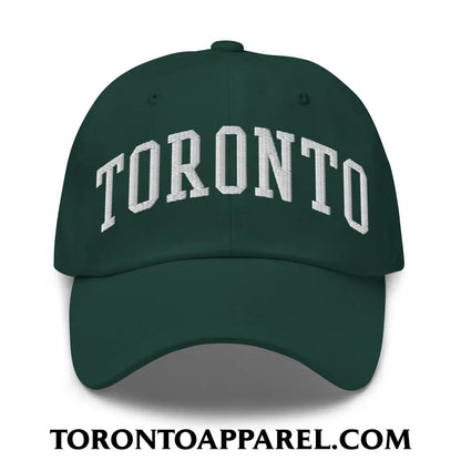 Toronto College Varisty Arch Block Embroidered Unstructured Dad Hat - Spruce - Toronto Apparel