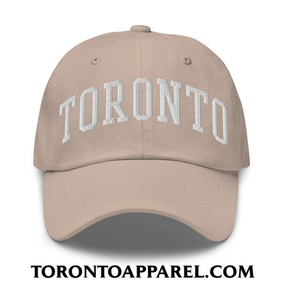 Toronto College Varisty Arch Block Embroidered Unstructured Dad Hat - Stone - Toronto Apparel