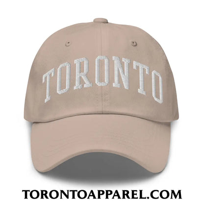 Toronto College Varisty Arch Block Embroidered Unstructured Dad Hat - Stone - Toronto Apparel