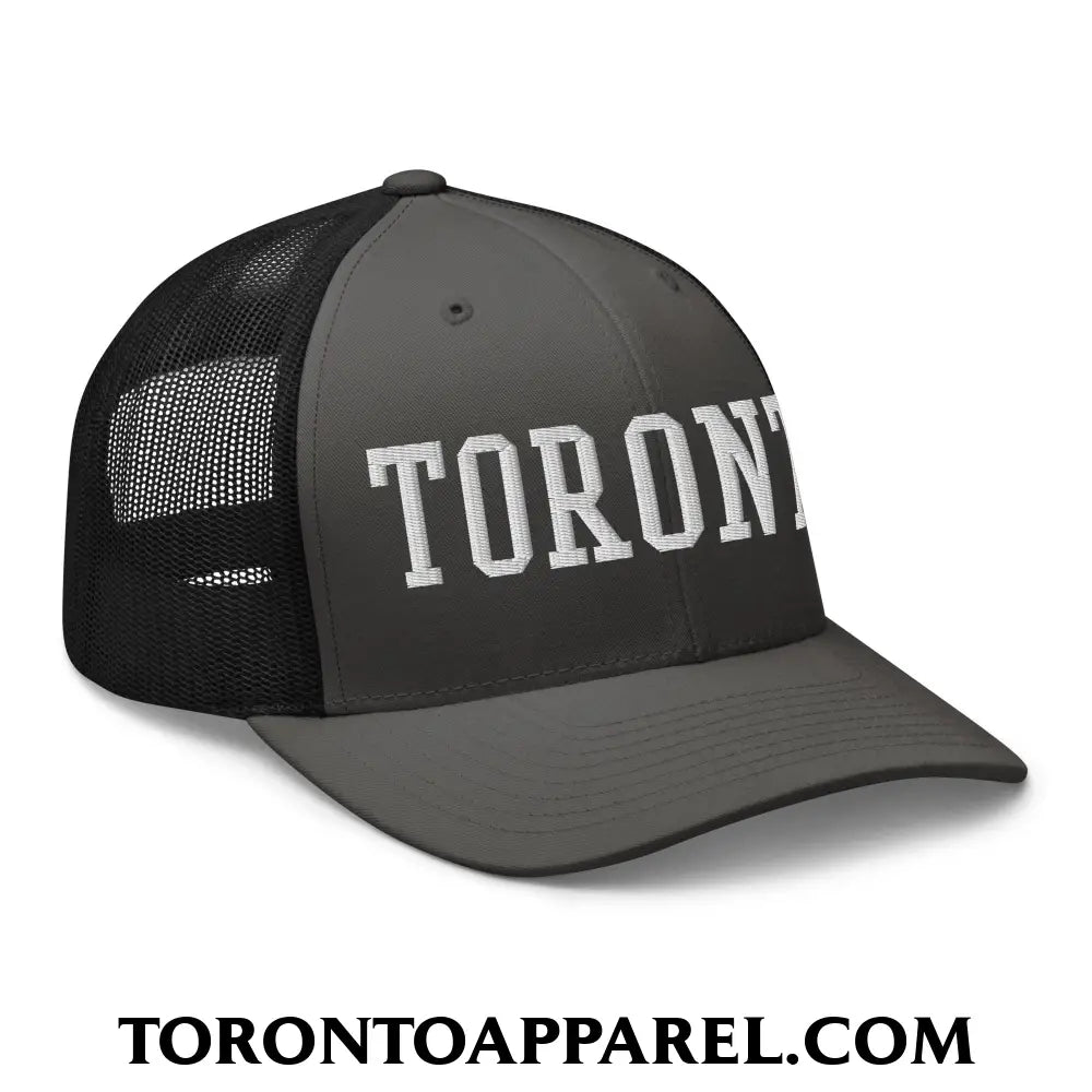 Toronto College Varsity Block Embroidered Mesh Trucker Hat - Toronto Apparel