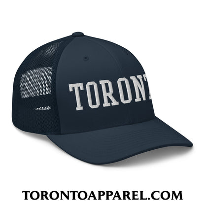 Toronto College Varsity Block Embroidered Mesh Trucker Hat - Toronto Apparel